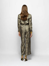 Paula Sonia Snakeskin Printed Silk Twill Pants