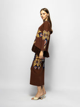 Paula Spar Potting Soil Jacquard Pencil Skirt