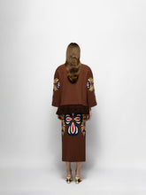 Paula Jade Potting Soil Jacquard Sweater with Fringes