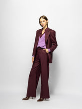 Paula Dominique Purple Wide-Leg Tailored Pants
