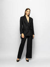 Paula Marys Black Embroidered Blazer with Feathers