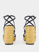 Jimmy Choo Black Ayla 110 Leather Wedge Sandals