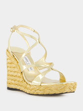 Jimmy Choo Gold Ayla Wedge Sandals
