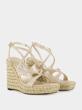 Jimmy Choo Soft Gold Metallic Leather Ayla Wedges