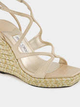 Jimmy Choo Soft Gold Metallic Leather Ayla Wedges