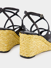 Jimmy Choo Black Ayla Nappa Leather Wedge Sandals