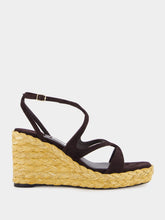 Jimmy Choo Coffee Ayla 85 Suede Wedge Sandals