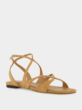 Toffee Suede Ayla Flat Sandals | PDP - Fashion Clinic