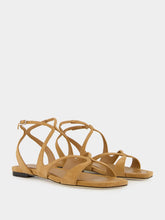 Toffee Suede Ayla Flat Sandals | PDP - Fashion Clinic