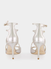 Jimmy Choo Champagne Azia 75 Glitter Leather Sandals