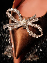 Amina Muaddi Rosie Mocha Satin Pumps