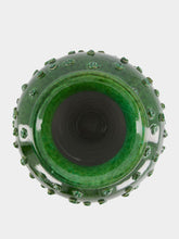 Ceramica ND Dolfi Dark Green Relief Ceramic Vase