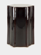 Serax Side Table Pawn Glazed Stoneware in Dark Brown