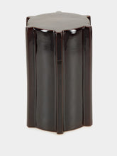 Serax Side Table Pawn Glazed Stoneware in Dark Brown