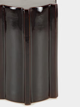 Serax Side Table Pawn Glazed Stoneware in Dark Brown