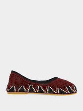 Kashura Burgundy Hand-Crocheted Lace Ballerinas