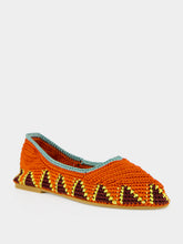 Kashura Orange Hand-Crocheted Lace Ballerinas
