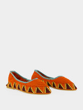 Kashura Orange Hand-Crocheted Lace Ballerinas