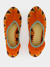 Kashura Orange Hand-Crocheted Lace Ballerinas