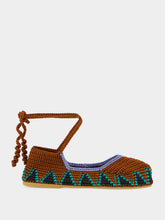 Kashura Almond Brown High Hand-Crocheted Lace Ballerinas