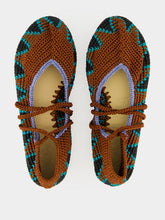 Kashura Almond Brown High Hand-Crocheted Lace Ballerinas