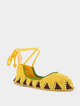 Kashura Crochet Flat Ballerinas Kiwi and Yellow