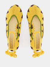 Kashura Crochet Flat Ballerinas Kiwi and Yellow
