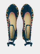 Kashura Handmade Seaweed blue Crochet Flat Ballerinas