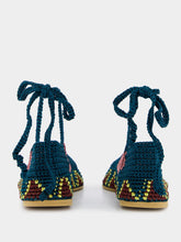 Kashura Handmade Seaweed blue Crochet Flat Ballerinas