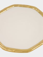 Les Ottomans Bamboo Dinner Plate with gold trim