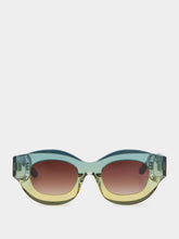 Thierry Lasry Baddy Green Gradient Oversized Sunglasses