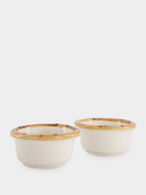 Les Ottomans Bamboo Rim Ceramic Starter Plates