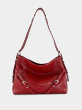 Givenchy Dark Red Medium Voyou Python Shoulder Bag