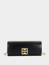 Givenchy Black 4G Liquid Box Leather Clutch
