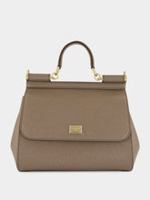 Dolce & Gabbana Beige Large Sicily Calfskin Handbag