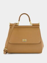 Dolce & Gabbana Brown Large Dauphine Leather Sicily Bag