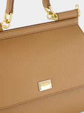 Dolce & Gabbana Brown Large Dauphine Leather Sicily Bag