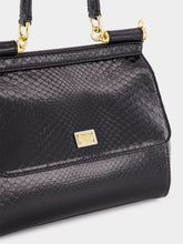 Dolce & Gabbana Black Medium Python Sicily Bag