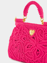 Dolce & Gabbana Fuxia Lace Cotton Top Handle Bag