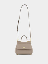Dolce & Gabbana Taupe Small Dauphine Leather Sicily Bag