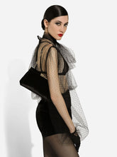 Dolce & Gabbana Black Medium Marlene Velvet Shoulder Bag