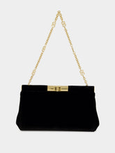 Dolce & Gabbana Black Medium Marlene Velvet Shoulder Bag