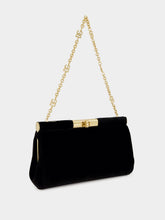 Dolce & Gabbana Black Medium Marlene Velvet Shoulder Bag