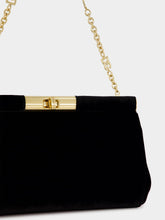 Dolce & Gabbana Black Medium Marlene Velvet Shoulder Bag