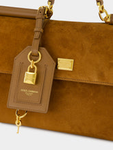 Dolce & Gabbana Camel Medium My Sicily Suede Handbag