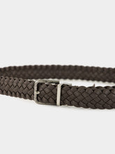 Dolce & Gabbana Chocolate Brown Woven Goatskin Belt