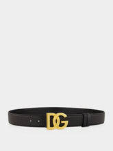 Dolce & Gabbana Black Calf Leather DG Belt