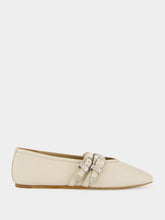Le Monde Beryl Ecru Leather Classic Claudia Slippers