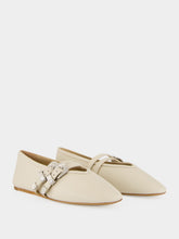 Le Monde Beryl Ecru Leather Classic Claudia Slippers