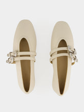 Le Monde Beryl Ecru Leather Classic Claudia Slippers